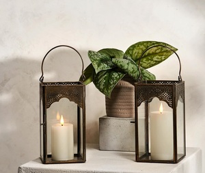 Luxueux Variété Métal Ensemble De Deux Lanterne Décoratif À La Maison Élégant Indien Fantaisie À La Main Top Vente Unique Lanterne En Métal - Product Image 1