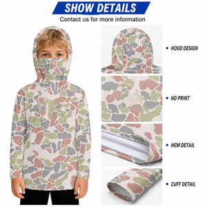 Wholesale High Quality Anti-UV Quick Dry Fishing <b>Hoodie</b> Camouflage Youth Kids Custom Outdoor Sun Protection <b>Lightweight</b> <b>Hoodie</b> - Product Image 3