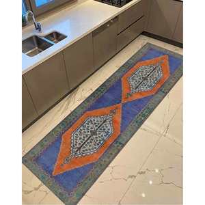 Vintage Turkish <b>Rug</b>: Purple Anatolian Design, Machine Washable Printed <b>Rug</b>,<b>Chenille</b> <b>Rug</b> - Product Image 1