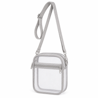 Sac à bandoulière transparent en PU tendance avec fermeture éclair et sangle réglable pour les concerts d'été &amp;   Événements sportifs