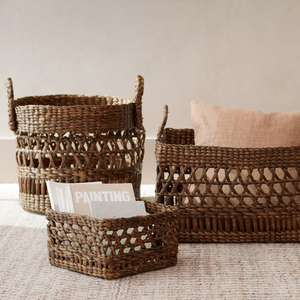 ชุดตะกร้าเก็บผักตบชวาธรรมชาติเป็นมิตรกับสิ่งแวดล้อมชุด3มือคุณภาพสูงจากโรงงานเวียดนามดีไซน์สะดุดตา - Product Image 3