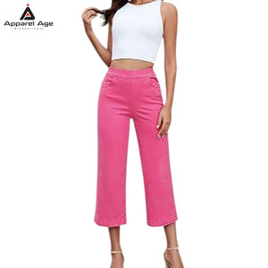 New Style Outdoor Use Women Jeans Capris Best Quality Solid Color Jeans Capris For Women In Cheap Price - Product Image 4