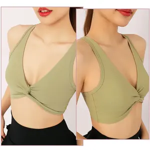 Soutien-gorge de sport sans coutures pour femmes Activités à haute intensité Soutien-gorge de yoga antichoc Coussin amovible Beauté Dos Fitness Gilet pour grande taille - Product Image 2