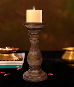 Soporte de vela quemada de 10 ", soporte de madera para estilo rural, Reiki, aromaterapia, Spa, sala de estar, decoración de mesa de madera para el hogar - Product Image 3