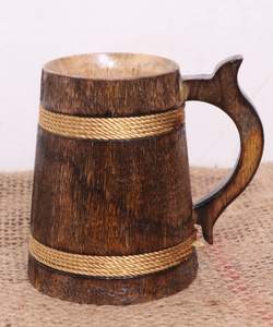 Mug à boire en bois naturel multifonctionnel, design écologique poli pour un usage domestique, revêtement imperméable, longévité - Product Image 1