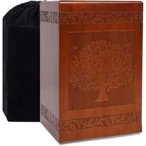 Urna para adultos personalizada Europea Urnas humanas talladas a mano de madera de estilo americano disponibles a precio mayorista de La India - Product Image 5
