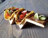 Plateau porte-taco en bois design en zigzag pour cuisine maison hôtel restaurant plateau à taco en bois au prix le plus bas - Product Image 3