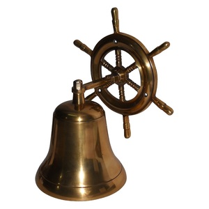 Home Decorative Item Brass Ship Bell Wall Hanging Decoration Hanging <b>Hand</b> Bell High Quality Indian Handicraft Item Top Sell - Product Image 5