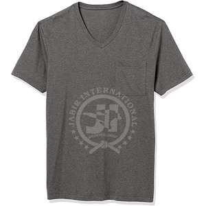 Camiseta sólida con cuello en V para hombre, camisetas lisas de alta calidad con estampado personalizado para hombre, Camiseta básica, ropa de gimnasio con cuello en V para hombre, OEM - Product Image 2