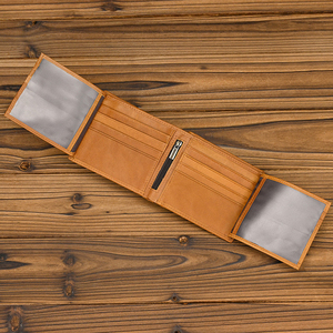 กระเป๋าสตางค์หนังแท้ทรงบางสำหรับผู้ชาย พร้อมซับในโพลีเอสเตอร์ ปิดแบบสั่งทำพิเศษ ช่องใส่บัตรอเนกประสงค์ ความจุเยอะ - Product Image 3