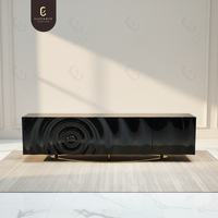 Nouveau produit 2026 Console TV en bois massif noir de luxe Meuble TV haut de gamme pour salon de luxe Hôtel et chambre à coucher
