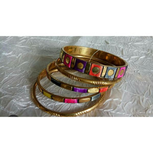 Red and Gold Mixed Style <b>Bangle</b> <b>Set</b> bohemian stack <b>bangle</b> - Product Image 3