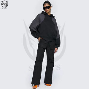 Venta al por mayor 100% algodón hombres pulóver con capucha alta calidad hombro caído de gran tamaño Casual estilo liso sin cuerda bolsillo de punto - Product Image 6