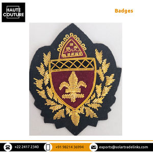 Personalizado posible para bordado a mano Lingote Kora 6X7 cms Cosido Fleur De Lis Insignias en forma de escudo para Blazers y chaquetas - Product Image 4