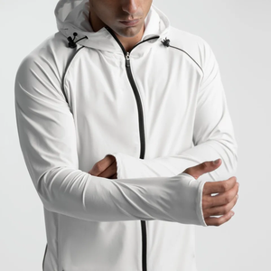 Nouvelle arrivée Combinaisons de sport pour hommes Pantalons à cordon élastique à séchage rapide et manches longues Manteau Veste Gym Activewear - Product Image 5