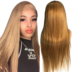 Bán Buôn 4X4 Đóng Cửa Tóc Giả Mật Ong Cô Gái Tóc Vàng Thẳng #27 Màu Tóc Giả Tóc Con Người Cho Phụ Nữ Trong Suốt Ren Tốt Nhất Brazil Tóc Giả - Product Image 2
