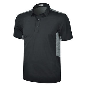 Vente en gros de polos de golf pour hommes en polyester respirant à 100%, manches courtes, décontractés, unis, tricotés, grande taille - Product Image 2