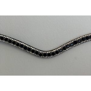 5 rangées argent argent noir cristal bandeau en cuir cheval bandeau trnedy couleur cuir noir cheval bandeau - Product Image 2