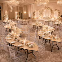 Table pliable en contreplaqué de haute qualité, forme serpentine, design contemporain, pour hôtels, banquets et mariages
