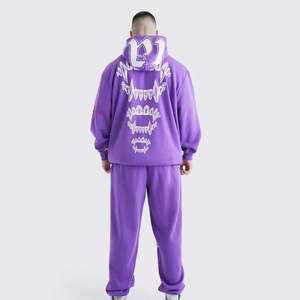 Top Tendance Haute Qualité Vente Chaude 2025 Imprimé Hommes Manches Longues Logo Personnalisé Impression Strass Survêtement - Product Image 2