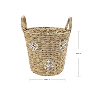 Cesta de almacenamiento decorativa de jacinto de agua de Navidad tejida al mejor precio, cestas de almacenamiento de lavandería con asa hechas en Vietnam - Product Image 4