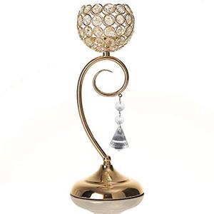 Portavelas de cristal chapado en oro para eventos - Product Image 6