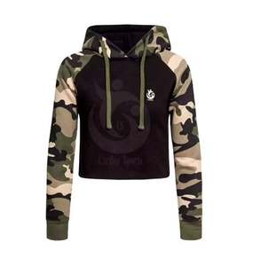 Nouveau style OEM ODM Haut court décontracté avec impression de logo personnalisé Sweat à capuche de haute qualité Sweat-shirts Haut court à capuche pour femmes - Product Image 6