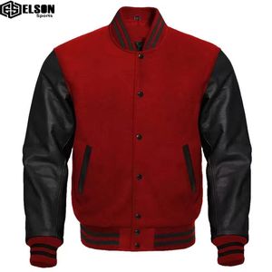 Top Quality Plain 100% Wool Baseball Varsity <b>Jackets</b> <b>With</b> Leather Sleeves Chenille Embroidery Logo Varsity <b>Jackets</b> For Men - Product Image 2