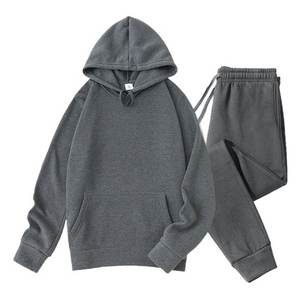 Nouveau sweat à capuche + pantalon de couleur unie pour hommes automne et hiver ensemble deux pièces ensemble de sport décontracté à la mode taille S-3XL survêtement pour hommes - Product Image 1