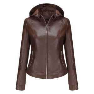 Chaqueta Acolchada Entallada para Mujer, Chaqueta de Moda de PU Ligera y Transpirable, Ropa de Calle Informal para Adultos, Prenda Exterior - Product Image 5