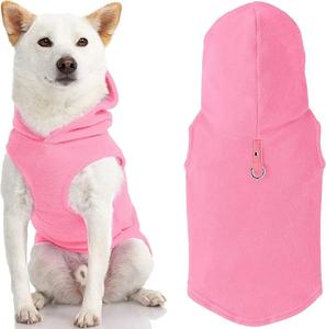 Sweat à capuche pour chien de base pull à capuche doux et chaud pour chien avec trou de laisse et poche manteau d'hiver pour chien vêtements par temps froid pour animaux de compagnie - Product Image 5