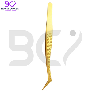 Extensiones de pestañas con agarre de diamante Pinzas injertadas Pinzas de precisión para pestañas, herramientas de aplicación de pestañas con punta en ángulo de acero inoxidable - Product Image 5