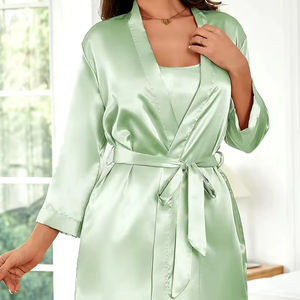 Bata de Baño de Seda de Lujo Premium, Bata Larga Personalizada para Mujer, Bata de Satén de Lujo, Ropa Casual para el Hogar y el Baño, Logotipo Personalizado Disponible - Product Image 5