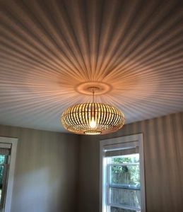 Nordic Industrial Rattan Cane Wicker Natural Rattan Led Hanging Lamp Home <b>Decor</b> Indoor <b>Lighting</b> Modern Minimalist Pendant Light - Product Image 5