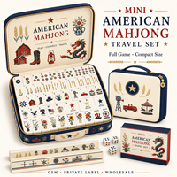 Mini Amerikanisches Mahjong Reiseset Tragbare Kompakte Acryl-Steine für 4 Spieler mit Tragetasche OEM Private Label Großhandel