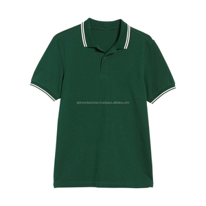 Personalizable de alta calidad 100% algodón hombres Formal para camisa transpirable manga corta sólido Riben patrón Jersey - Product Image 1