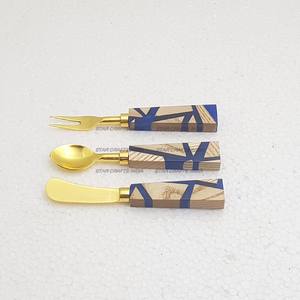 Juego de cubiertos de metal con mango de resina, utensilio para servir comida, fabricante y proveedor, juego de cubiertos de metal de nuevo diseño, venta al por mayor - Product Image 4