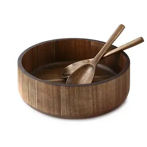 Bol de service en bois de haute qualité bol de service en bois fait à la main de qualité supérieure pour la maison hôtel dessus de table utilisation décorative - Product Image 3