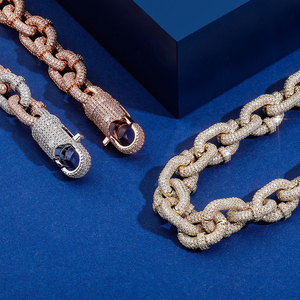 Descubre la Perfección: Cadena Cubana con Dijes Estilo Hip Hop para Hombre, Joyería de Plata Esterlina 925, Accesorio para Fiestas, Moissanita para Bodas - Product Image 6