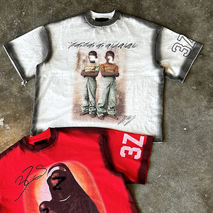 เสื้อยืดผ้าฝ้ายโอเวอร์ไซส์สำหรับผู้ชายเสื้อยืดครอปบ็อกซี่ฟิต270gsm โอเวอร์ไซส์ - Product Image 2