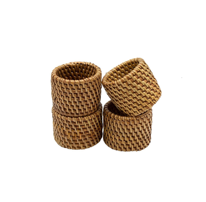 ห่วงใส่ผ้าเช็ดปากทำจากหวายขัดเงาอุปกรณ์ในห้องครัวดีไซน์หรูหราและทำจากวัสดุหวาย - Product Image 1