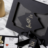 Boîte à bijoux de luxe biodégradable artisanale avec logo personnalisé en feuille d'or sur papier artistique 12 signes du zodiaque RTS Premium