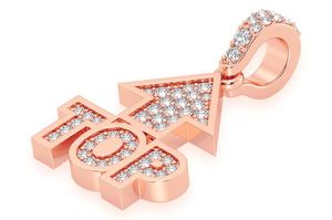 14K <b>Solid</b> <b>Gold</b> Trendy Fashion Necklaces for Kids Custom Iced Small Block Letter Name Symbol Natural Diamond Fine <b>Pendants</b> Charms - Product Image 6