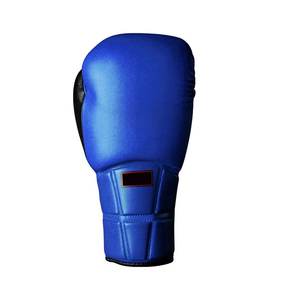 Guantes de Boxeo de Cuero PU Azul con Cierre de Velcro para Adultos, Equipo de Boxeo - Product Image 1