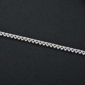 Collar de tenis de plata 925 con moissanita y circonitas, joyería hip hop con forma de corazón, cadena de tenis hip hop para mujer - Product Image 4