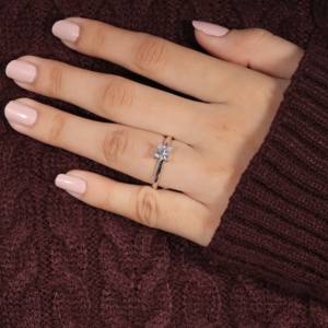 Anillo de Moissanita de Corte Brillante Redondo de Lujo de la Mejor Calidad, Anillo de Novia Clásico para Mujer, Chapado en Oro de 14K, Anillo de Diamantes con Certificado IGI - Product Image 3