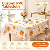Nappe de table rectangulaire réutilisable en plastique imperméable, matériau PEVA, anti-déversement, résistante à l'huile, pour salle à manger