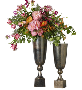 Jarrón de Metal para Decoración del Hogar y Bodas, Diseño de Lujo, Centro de Mesa, en Color Plateado, Jarrón Trompeta - Product Image 5