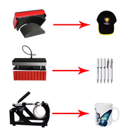 Presse à chaud semi-automatique 4 en 1 38*38 pour t-shirts, mugs, casquettes, stylos, équipement d'impression par transfert par sublimation multifonction