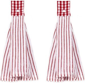 Hot Sale Woven Pure Cotton Honeycomb Square Kitchen Towel Quick-Dry <b>Waffle</b> Design with Hook Easy Clean Striped Pattern Wholesale - Product Image 1
